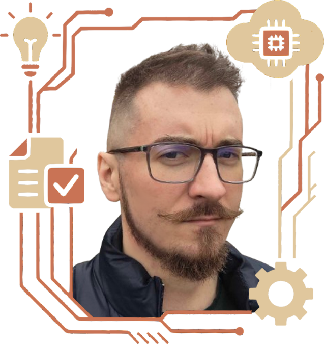 Ramka na zdjęcie z grafiką technologiczną